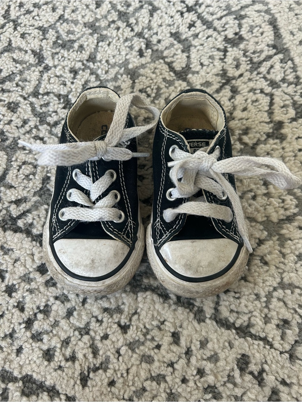 Converse Kids Black & White Low Top Canvas Sneakers